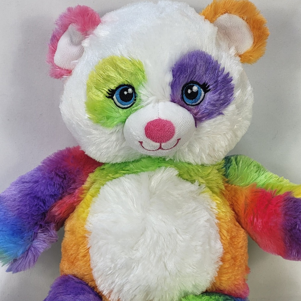 Build-A-Bear Workshop Color Pop Rainbow Panda Plush Stuffed Animal Multi-Color